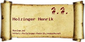 Holzinger Henrik névjegykártya